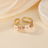 Unique Small Flower Stainless Steel Women's Ring Gold Color Anti Fading Cubic Zirconia Ring Wedding Jewelry Vacation Accessories - Image 10