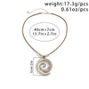 IngeSight.Z Ethnic Geometric Striped Spiral Metal Pendant Necklace Women Vintage Ccb Leather Wax Line Choker Necklace Jewelry - Image 6
