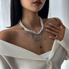 Multilayer Imitation Pearl Choker Necklace with Heart and Star Pendants - Image 10