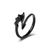 Korean Simple Couple Rings For Women Men Couple Goth Ring Punk Vintage Evil Wings Opening Finger Ring Jewelry Gifts - Image 3