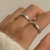 Silver Rings For Women Simple Vintage Handmade Adjustable Finger Narrow Ring Band Female Gift - Image 5