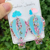 1 Pair of Colorful Reflective Cloud Air Balloon Earrings Made of Acrylic Splicing, And Simple Versatile Jewelry - Image 1