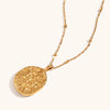 La. Muses Colored Cubic Zirconia Star Moon Texture Pendant Stainless Steel Retro Necklace Jewelry Gift - Image 5