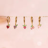 Fruit Charm Huggie Earrings with Colorful Stone Accents - Image 37