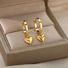 Heart Stainless Steel Earrings for Women Zircon Gold Color Hoop Earring Aesthetic Ear Piercing Jewelry Accessories - Image 2
