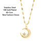 Cute Sexy Zircon Crystal Star Moon Necklaces For Women Female Stainless Steel Clavicle Chain Jewelry Girls Party Gift - Image 2