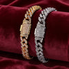 Eskeem 8mm Cuban Link Bracelet Hip Hop Bling Jewelry Iced Out Cubic Zirconia Bracelet For Woman Men - Image 3