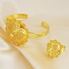 Gold Plated Filigree Jewelry Set Ethiopian Traditional Bib Necklace Bangle Earrings Ring for Women Wedding Gift - Image 5