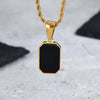 Casual Mens Geometric Square Necklaces,Black Enamel Rectangle Pendant with Rope Box Long Chain Collar,Stylish Jewelry Gifts - Image 16