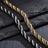 Stylish Two Tones 5mm Stainless Steel Chain Bracelets for Men Women,Adjustable Twisted Rope Box Chain Hand Woven Jewelry - Image 5
