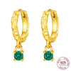 Silver Elegant Sparkling Lucky Clover Hoops Earring For Women Jewelry Simple Colorful Flower Love Gift - Image 10