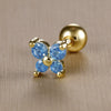 1PC Stainless Steel Birthstone Mini Stud Earrings 12 Constellation Cartilage Butterfly Earring Hypoallergen Piercing Jewelry - Image 15