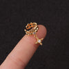 1 pcs Cute Zircon No Piercing Circle Ear Cartilage Cuff Earring Gold Color Copper Mix Cross Crown Shape Ear Hoop Jewelry - Image 10