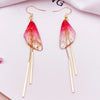 Minar Wonderful Multicolor Resin Butterfly Long Tassel Earring for Women Shinning Flake Simulation Wings Drop Dangle Earrings - Image 7