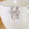 Water Drop Imitation Pearl Drop Stud Earrings for Women Shiny Cubic Zircon Leaf Geometry Earrings Wedding Jewelry Gifts - Image 6