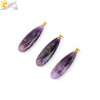 Csja Water Drop Necklaces Crystal Pendant Stainless Steel Chain Necklace for Women Stone Amethyst Jewelry Gift - Image 29