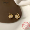 Baby Princess Silver Shiny Zircon Sweet Snowflake Hoop Earring For Girl Child Wome Beautiful Aros Huggies Earring Jewelry - Image 1