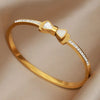 316L Stainless Steel Metal Classic Flower Bangles for Women Jewelry Delicate Bowknot Bracelets Accessories - Image 4