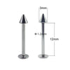 2PC Punk Stainless Steel Spike Ball Labret Lip Piercing Devil Studs Cone Conch Helix Cartilage Earrings Falt Piercings Jewelry - Image 17