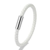 Classic Blue Braided Leather Bracelet Stainless Steel Magnetic Buckle Bangle Simple Stylish Couple Jewelry Gift for Him - Image 11