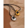 Stainless Steel Water Drop Agate Stone Pendant PU Leather Necklace for Women Statement Jewelry Accessories - Image 3