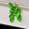 Exaggerated Folds Flower Fringe Ear Clip Without Ear Piercing Long Clip Earrings Party Jewelry - Image 12