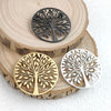 Creative tree of life gold-plated collar pin for men'ssuit, stainless steel black brooch, gift for men - Image 1