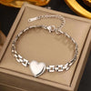 Stainless Steel Double Layered Love Heart Bracelet For Women Gold Color Ball Bean Chain Charm Bracelet Wrist Jewelry - Image 9