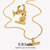 Stainless Steel Gold Plated Minimalist Design T Bar Pendant Necklace For Woman Girl's Ladies Gold Jewelry - Image 1
