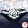 Silver Simple Engagement Wedding Rings for Women Cubic Zirconia Ring Bridal Jewelry Gift - Image 2