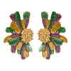 Metal Mardi Gras Flower Stud Earrings for Women Creative Simple Design Jewelry Party Accessories - Image 6