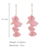 Large Yarn FLower Petal Earrings For Women Long Drop Jewelry Aesthetic Summer Accessories Party - Image 3