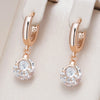Rose Gold Color Drop Earrings for Women White Zircon Accessories Daily Jewelry crystal Gift - Image 1