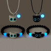 Cute Cartoon Big Eye Cat Luminous Bracelets Glow In The Dark Fluorescence Pendant Bracelet For Women Couple Friendship Jewelry - Image 1