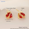 Gold Plated Sacred Heart Drop Earrings For Women Girls Red Cubic Zircon Earring Banquet Party Jewelry 1Pair - Image 15