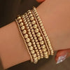 Five-Piece Resin Bead Bracelet Set with Round Charms and Elastic Bands - Image 35