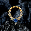 Titanium Square CZ Hinged Segment Septum Ring Daith Helix Hoop Earring Nose Piercing Body Jewelry - Image 3