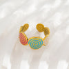 Gold Plated Stainless Steel Enamel Twist Ring, Minimalist Colorful Unique Jewelry Gift for Women - Image 7