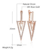 Unusual Glossy Rhombus Rose Gold Color Drop Earring for Women Zircon Accessories Daily Jewelry - Image 2