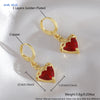 Gold Plated Sacred Heart Drop Earrings For Women Girls Red Cubic Zircon Earring Banquet Party Jewelry 1Pair - Image 7