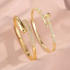 Yupsk Niche Design Micro-intact Zircon Water Drop Open Bracelet for Women Gold Plated Wedding Party Jewelry - Image 3