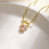 Birthstone Pendant Cute Cartoon Couple Charm Necklace With Cubic Zirconia Family Jewelry Gift For Women Mom Wife - Image 16