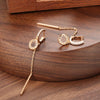Long Tassel Drop Earrings with Clear Stone Details in Rose Gold-Tone - Image 11