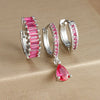 3PCS Colorful Cubic Zirconia Stainless Steel Hoop Earrings Set for Women Pendant Water Drop Earring Cartilage Piercing Jewelry - Image 10
