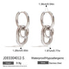 Ars Two Tone Stainless Steel Geometric Hoop Earring Gold Plated Huggie Earrings for Women Minimalist Dangle Drop Earrings - Image 9