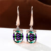 Female Crystal Green Oval Stone Zircon Earring Rose Gold Color Long Dangle Wedding Jewelry For Women - Image 5
