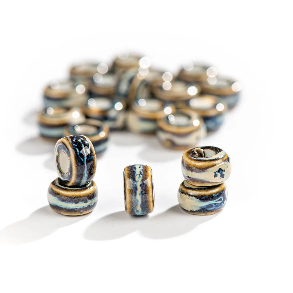 10#20pcs Vintage Small Ring Shape Kiln Color Ceramic Beads Handmade Materials Jewelry Accessories Making Bracelet # - Image 1