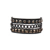 European and American Punk Street Photography Nightclub Pentagram Square Rivet Bracelet Couple PU Leather Bangle - Image 24