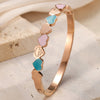 Heart Shape Charm Cuff Bangles Stainless Steel Wristband Wedding Women Female Jewelry Gift - Image 2