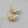 Korean jewelry jewelry gold plated metal letters water drop pearl earrings elegant women's daily work accessories - Image 5